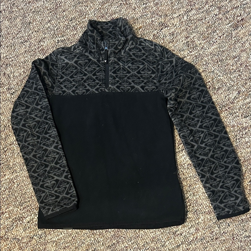 Roxy Black and Gray Patterned Fleece